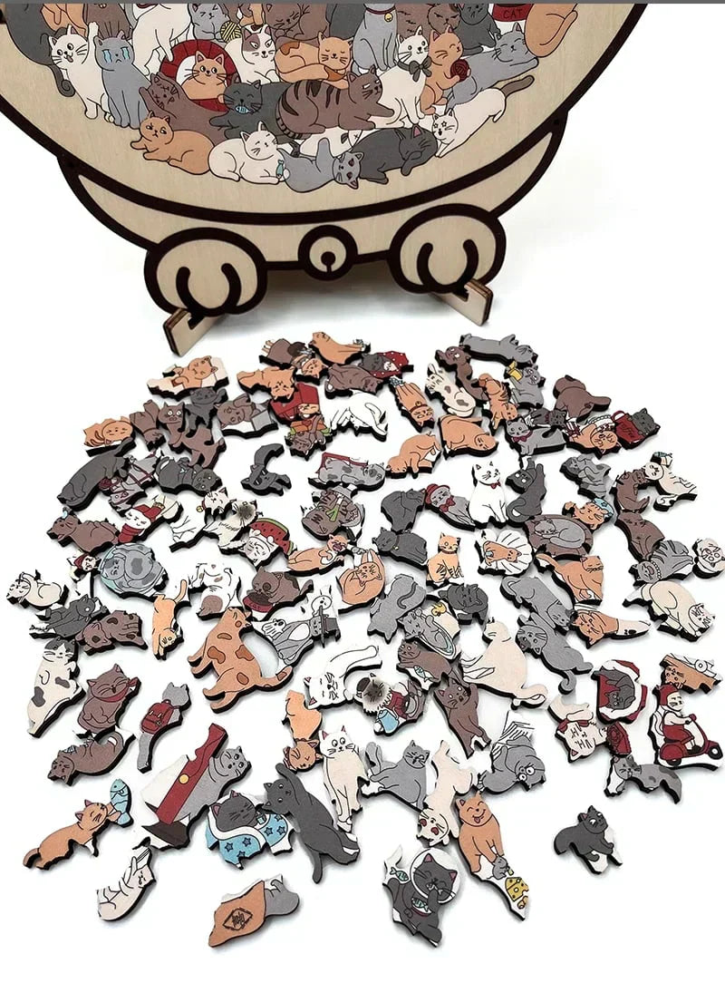 Trefl - Houten Puzzel, Gekleurde Kat - 1000 Elementen, Hout Knutselen, Onregelmatige Vormen, 100 Trefl - Houten Puzzel, Gekleurde Kat - 1000 Elementen, Hout Knutselen, Onregelmatige Vormen, 100